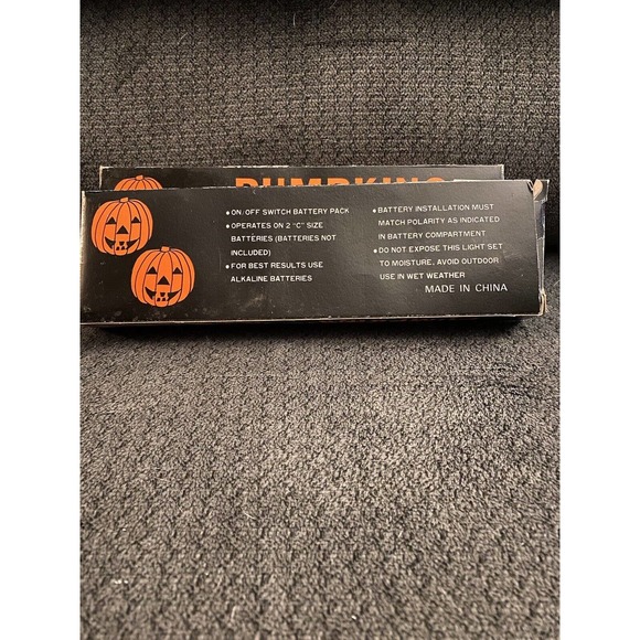 Two Vintage Halloween Pumpkin String Lights Set of 10 With Box Untested Battery - Picture 2 of 2